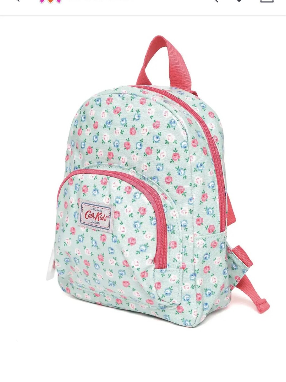 Cath Kidston Kids mini backpack with a delicate pink floral print.